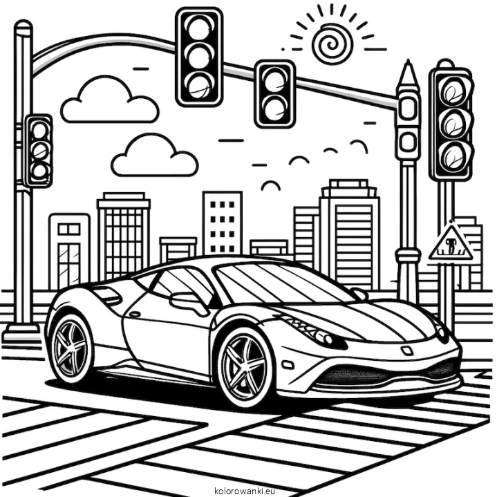 sportowe-auto-na-ulicy-kolorowanka-kolorowanki-eu