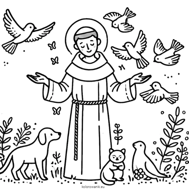 św. Franciszek kolorowanka