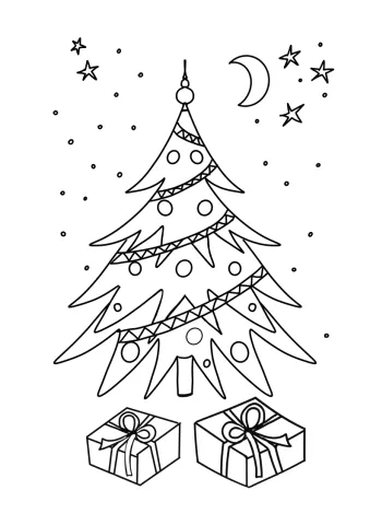 choinka na Boże Narodzenie kolorowanka