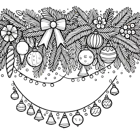 girlanda na Boże Narodzenie kolorowanka