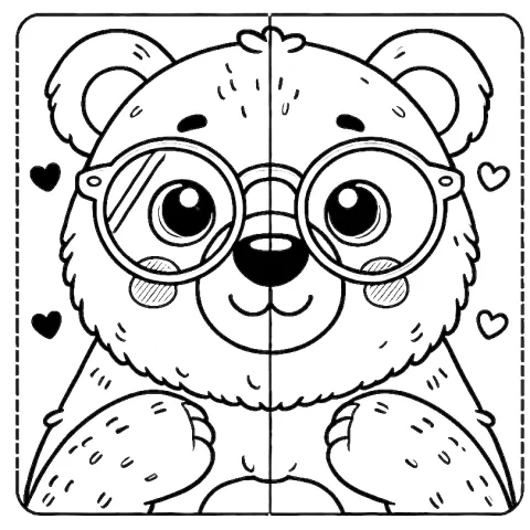 miś w okularach kolorowanka