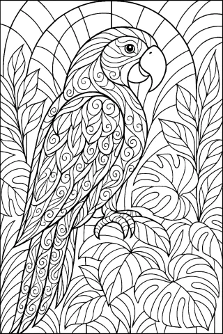 papuga kolorowanka dla dorosłych