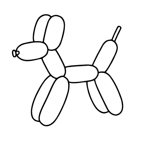 piesek z balonów kolorowanka