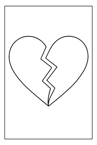 złamane serce kolorowanka