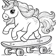 jednorożec na deskorolce kolorowanka