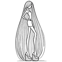 księżniczka z bardzo długimi włosami kolorowanka