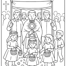 procesja na Boże Ciało kolorowanka